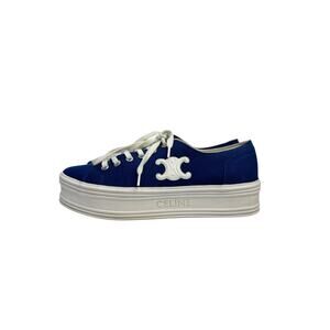 Celine High-sole Navy Textile Logo Sneakers  Sz.38